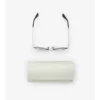 Metallic-Karierte Sonnenbrille mit quadratischem Rahmen