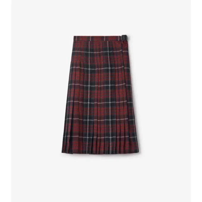 Midi-Kilt aus Wollmischung mit Karomuster