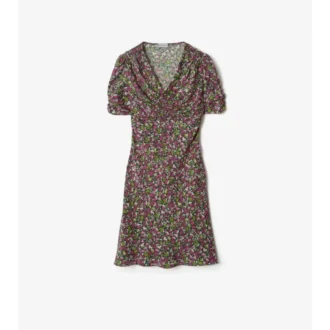 Mini-Kleid aus Seide mit zierlichem Blumenmuster
