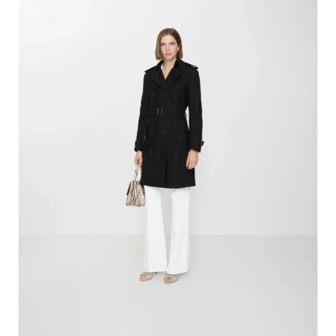 Mittellanger Paisley-Spitzen-Foxfield-Trench Coat