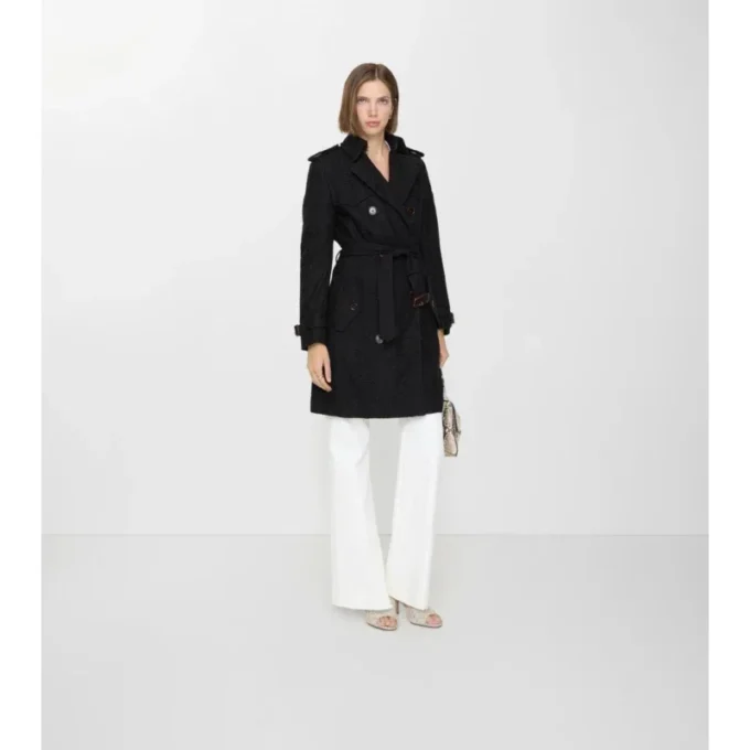 Mittellanger Paisley-Spitzen-Foxfield-Trench Coat