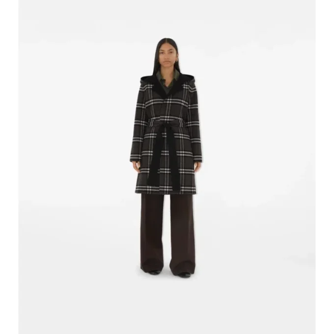 Mittellanger, wendbarer Woll-Car Coat