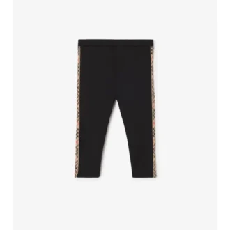 Nylon-Leggings mit Karobordüre