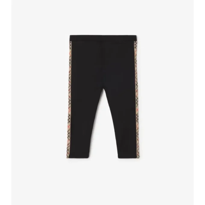 Nylon-Leggings mit Karobordüre