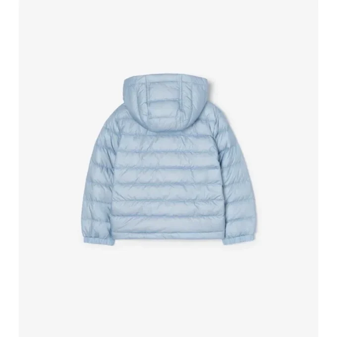 Nylon-Steppjacke mit Kapuze und Karomuster