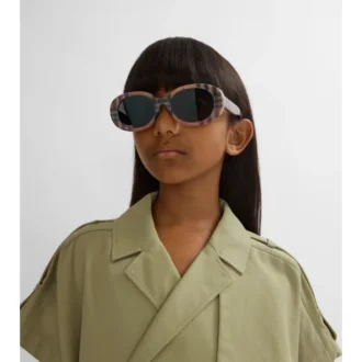Ovale Sonnenbrille mit Karomuster