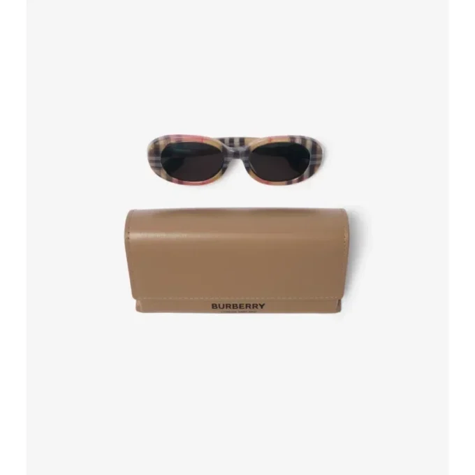 Ovale Sonnenbrille mit Karomuster