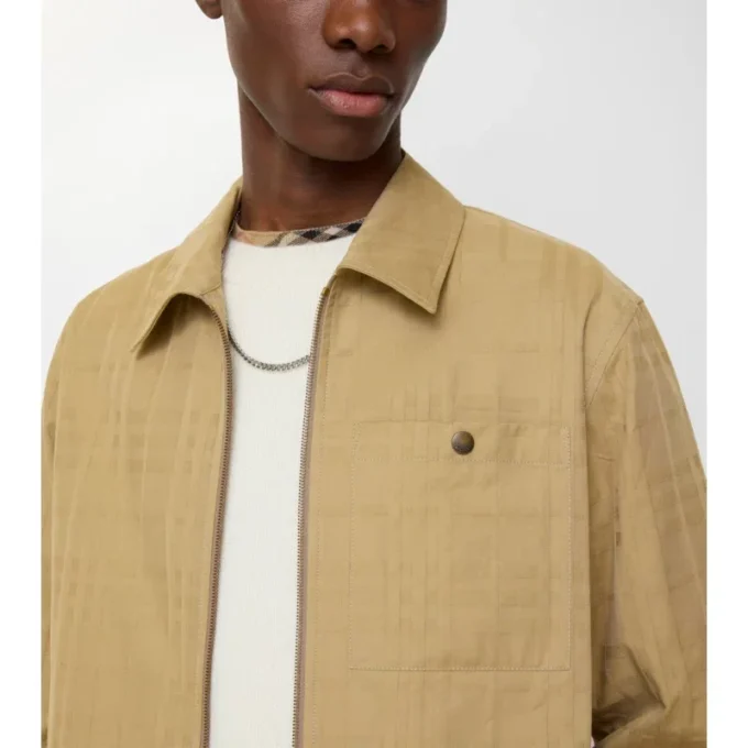 Overshirt aus Baumwolle mit Karomuster und Reißverschluss