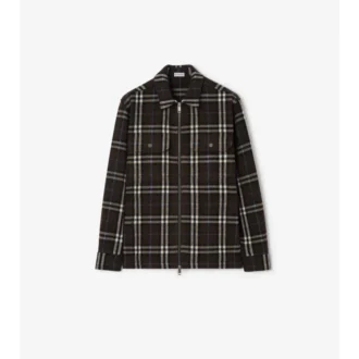 Overshirt aus kariertem Wollflanell