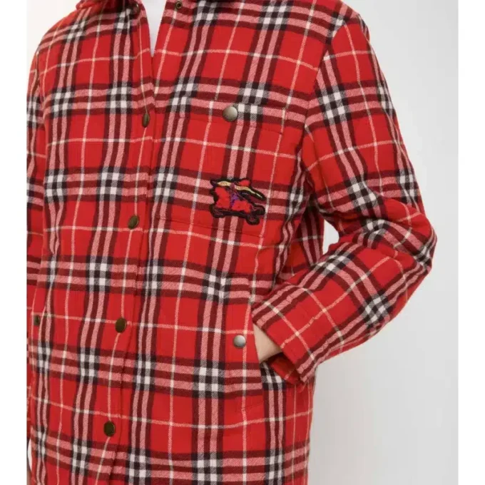 Overshirt aus Wolle mit Karomuster