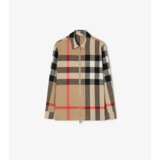 Overshirt aus Wolle und Baumwolle mit Karomuster