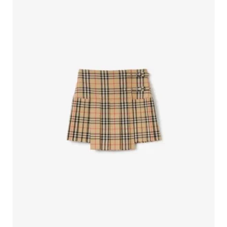 Plissierter Mini-Kilt aus Wolle mit Karomuster