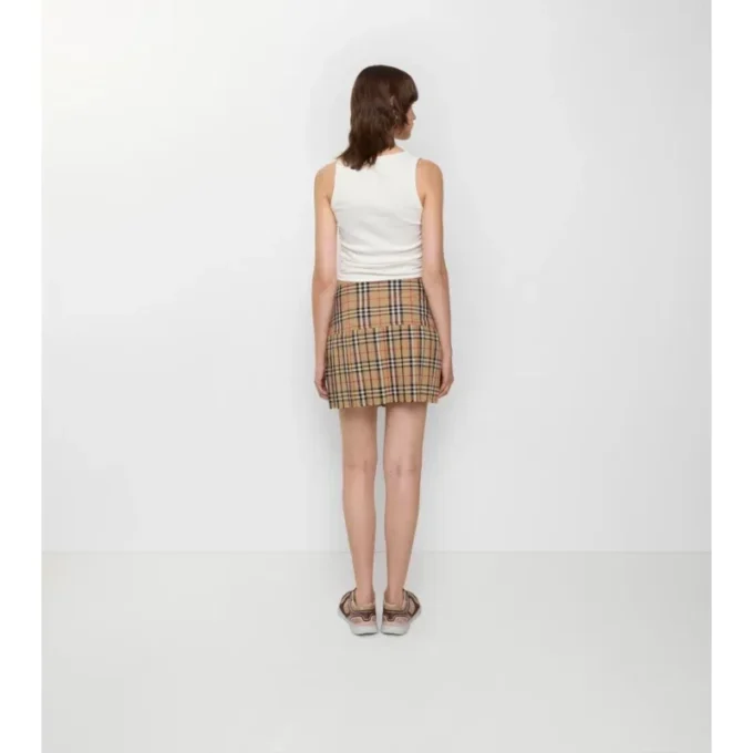 Plissierter Mini-Kilt aus Wolle mit Karomuster