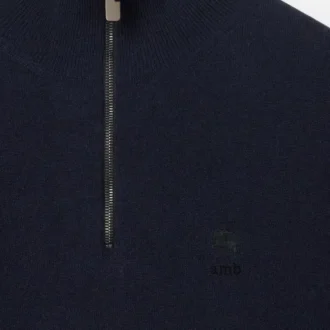 Pullover aus Kaschmirmischung mit halbem Reißverschluss