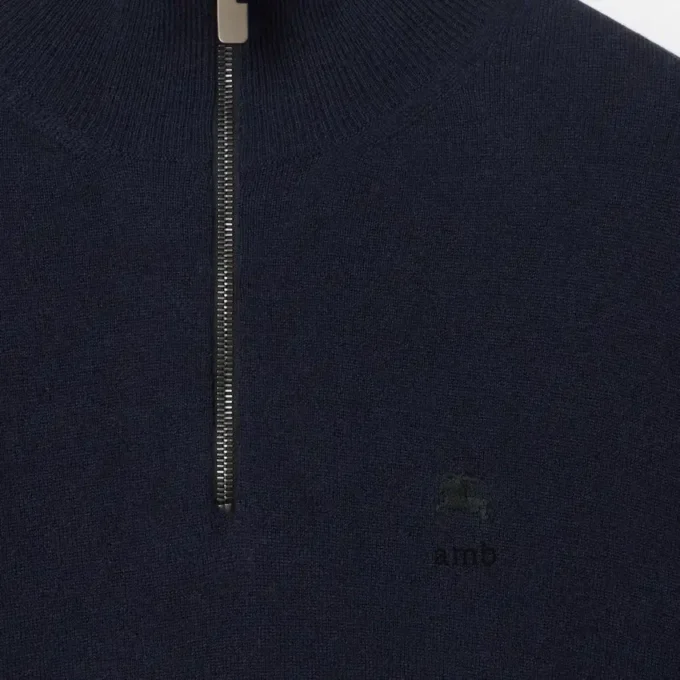 Pullover aus Kaschmirmischung mit halbem Reißverschluss
