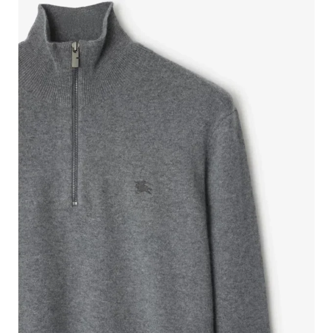 Pullover aus Kaschmirmischung mit halbem Reißverschluss