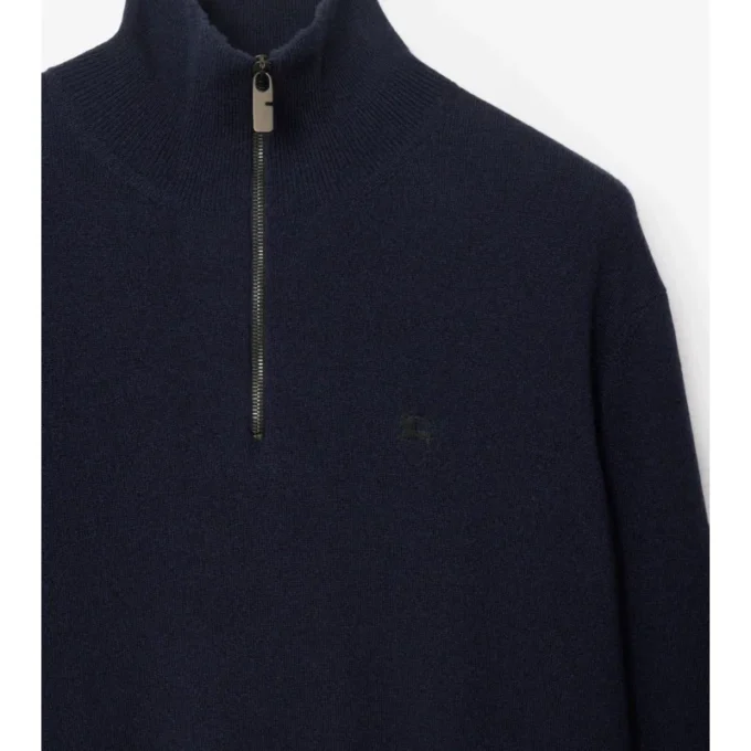 Pullover aus Kaschmirmischung mit halbem Reißverschluss
