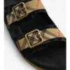 Sandalen aus Wildleder mit Karomuster