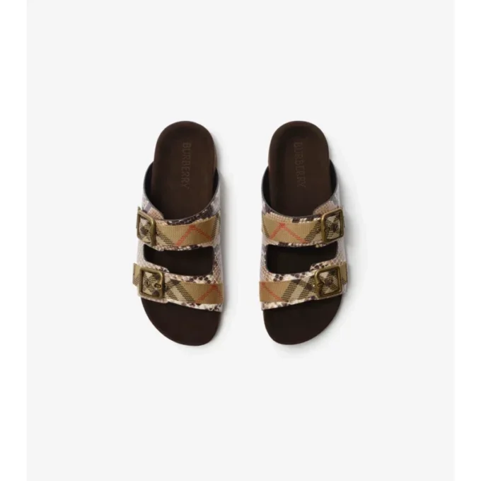 Sandalen mit Python-Print aus Leder 