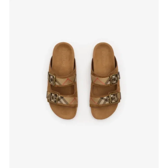 Sandalen „Urchin“ aus Wildleder mit Karomuster