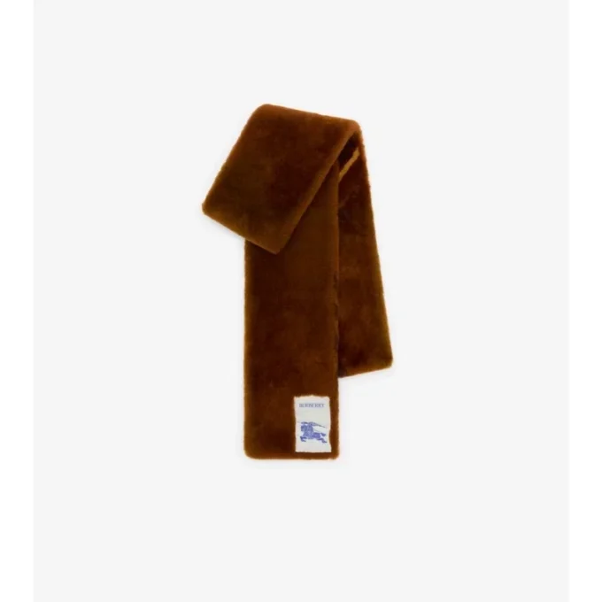 Schmal karierter Shearling-Schal