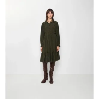 Seidenkleid mit Blattmuster