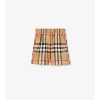 Shorts aus Baumwoll-Karostoff