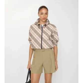Shorts aus Baumwollpopeline mit Karoband