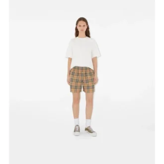 Shorts aus Stretch-Baumwolle mit Karomuster