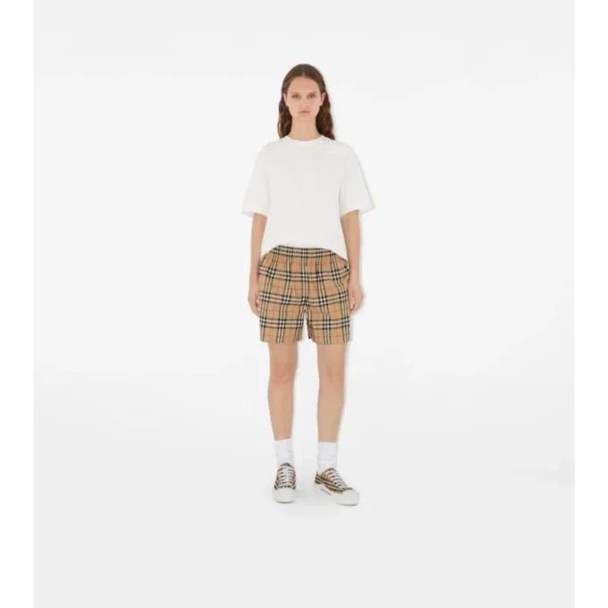Shorts aus Stretch-Baumwolle mit Karomuster