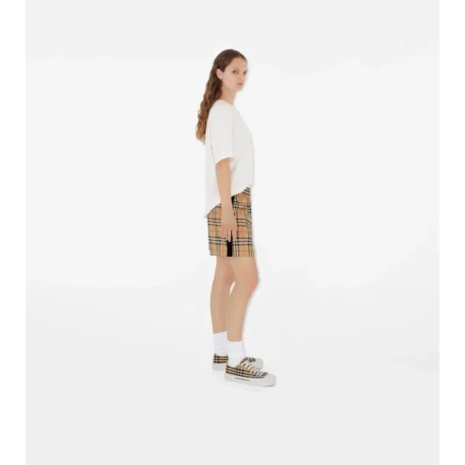 Shorts aus Stretch-Baumwolle mit Karomuster