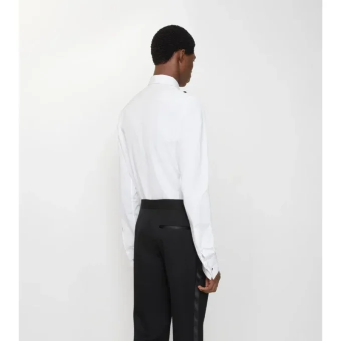 Slim-Fit-Smokinghemd aus Baumwolle