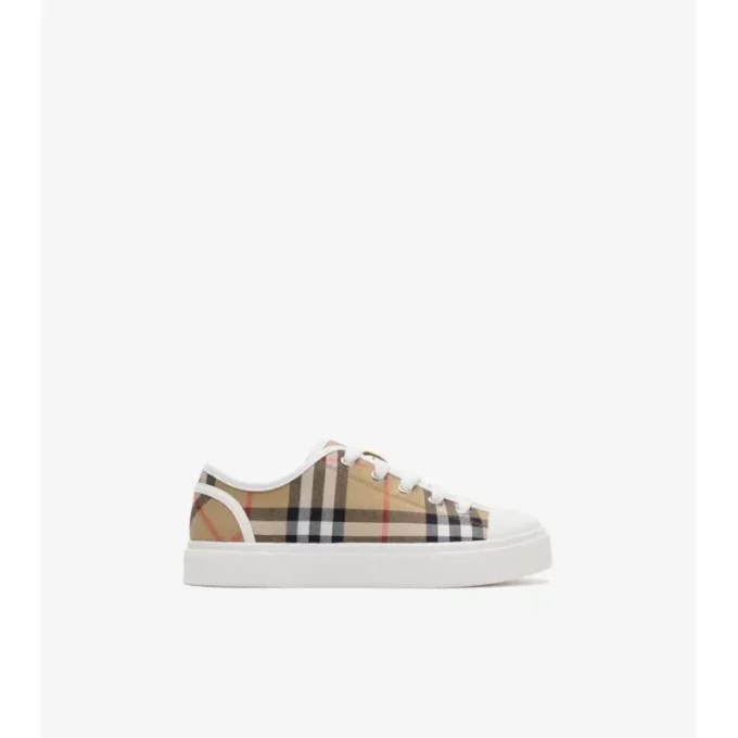 Sneaker aus Baumwoll-Karostoff