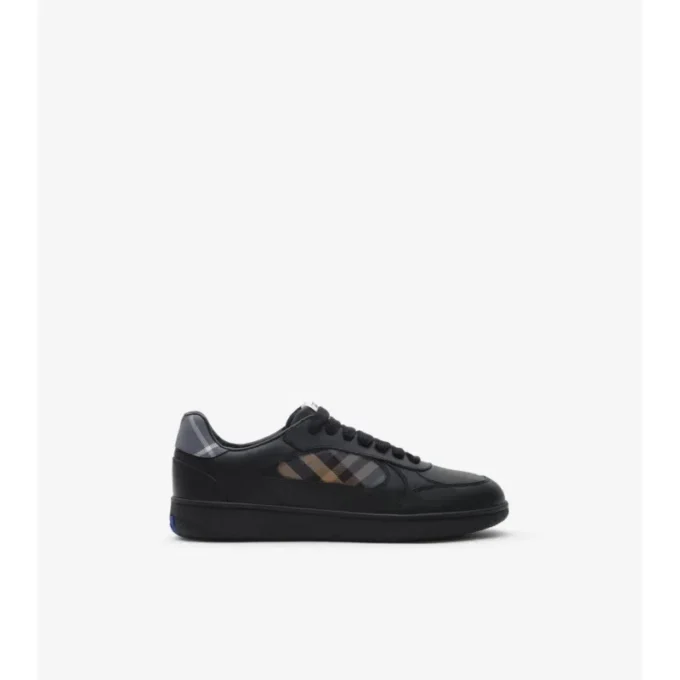 Sneaker aus Leder mit Karomuster