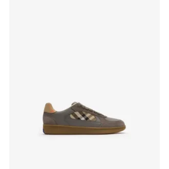 Sneaker aus Leder, Wildleder und Karomuster