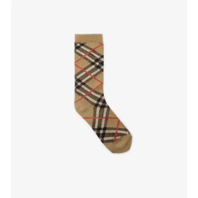 Socken aus Baumwollmischung mit Karomuster