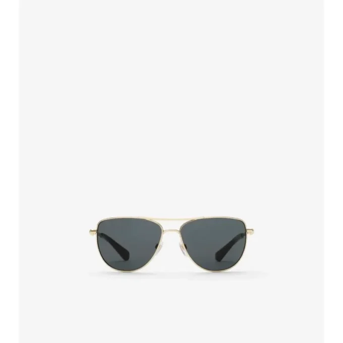 Sonnenbrille mit quadratischem Rahmen und Metalllogo