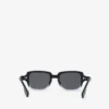 Sonnenbrille mit rechteckigem Rahmen und Logo-Detail