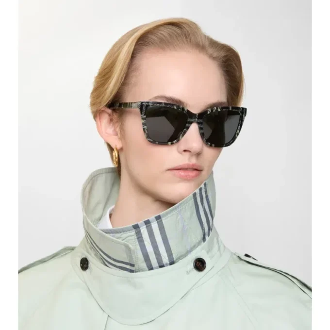 Square-Sonnenbrille mit Karomuster 