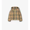 Steppjacke mit Kapuze im Burberry-Karomuster