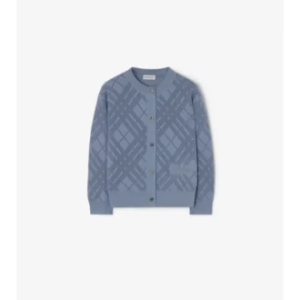 Strickjacke aus Baumwolle mit Pointelle-Muster