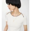 T-Shirt aus Stretch-Baumwolle mit Karobordüre