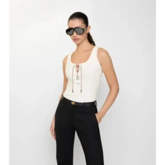 Tanktop aus Baumwollmischung mit Karomuster