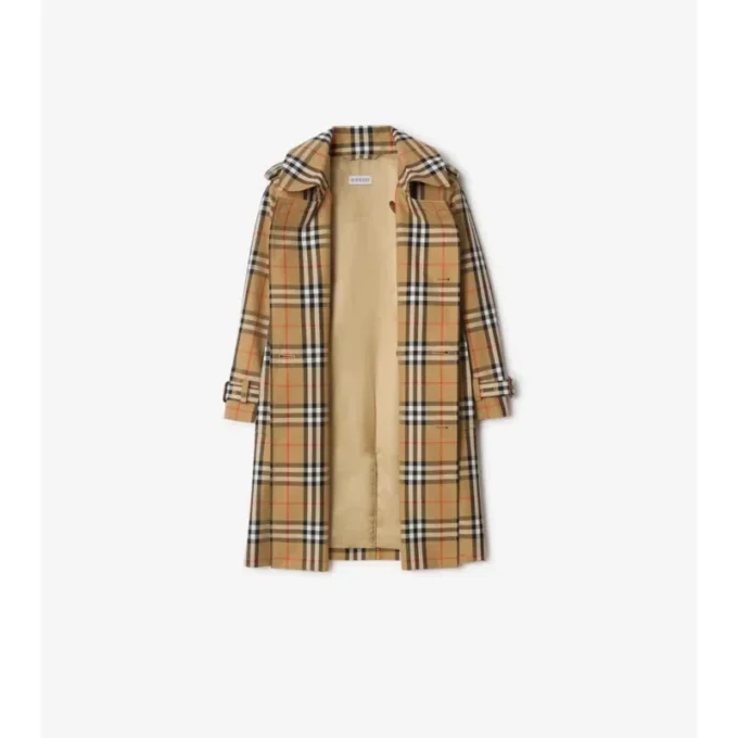 Trench Coat aus Baumwolltwill mit Karomuster