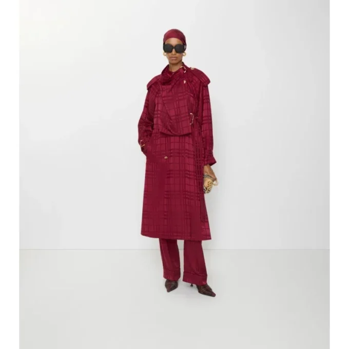 Trench Coat aus Seide mit Karomuster