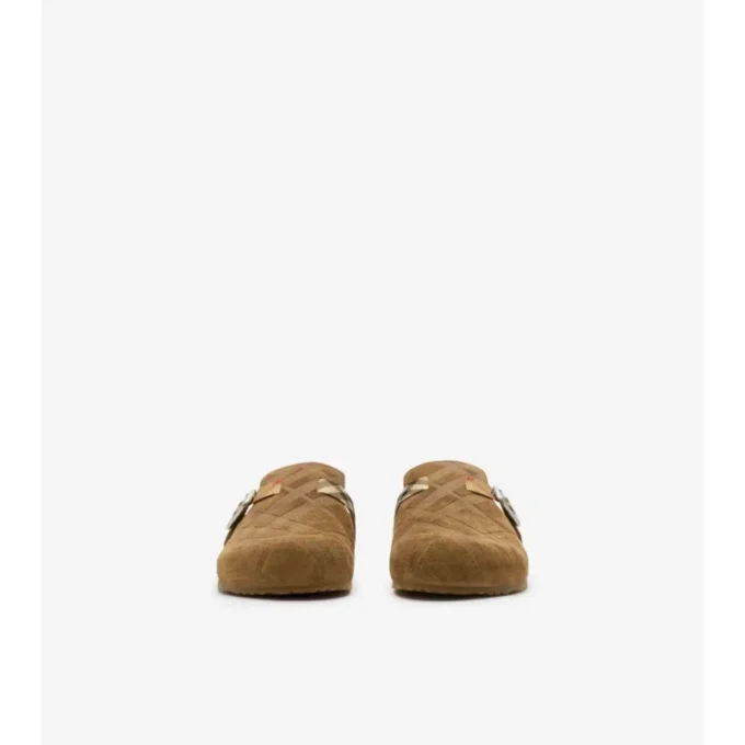 Urchin-Clogs aus Wildleder mit Karomuster