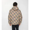 Wendbare Daunenjacke mit Kapuze und Karomuster