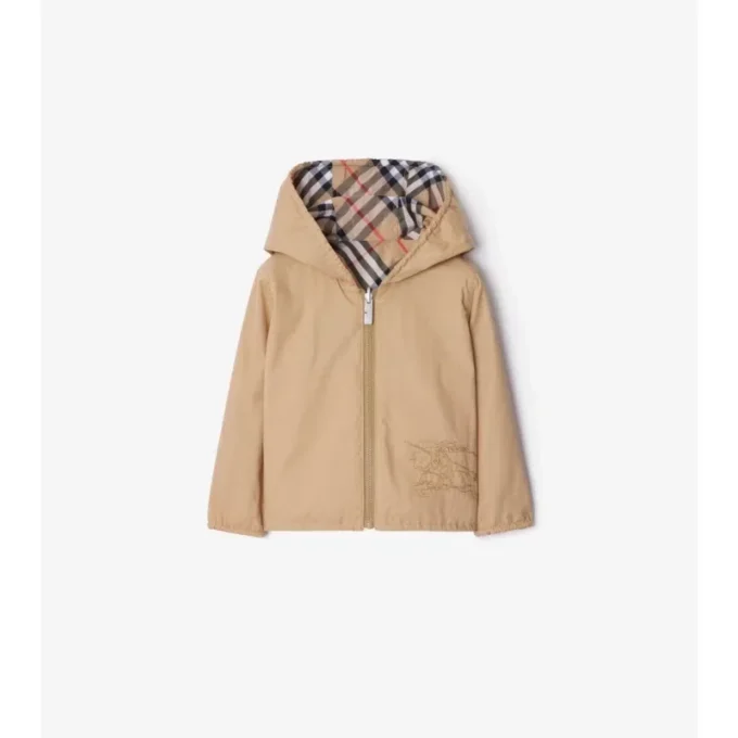 Wendbare Jacke aus Baumwollmischung mit Karomuster