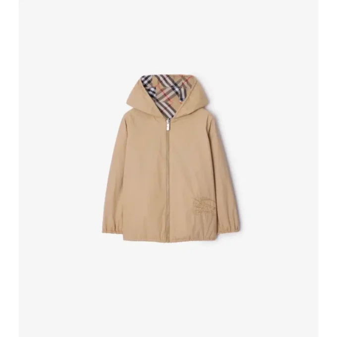 Wendbare Jacke aus Baumwollmischung mit Karomuster