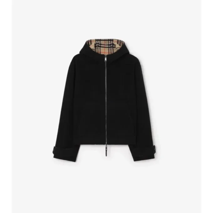 Wendbare Kapuzenjacke aus Wolle